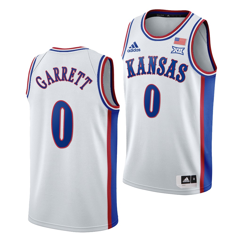 Kansas Jayhawks Marcus Garrett White 1990s Throwback Men's Jersey