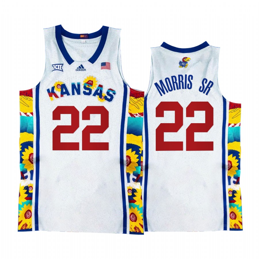 Kansas Jayhawks Marcus Morris Sr. Jersey Sunflower Showdown White Uniform
