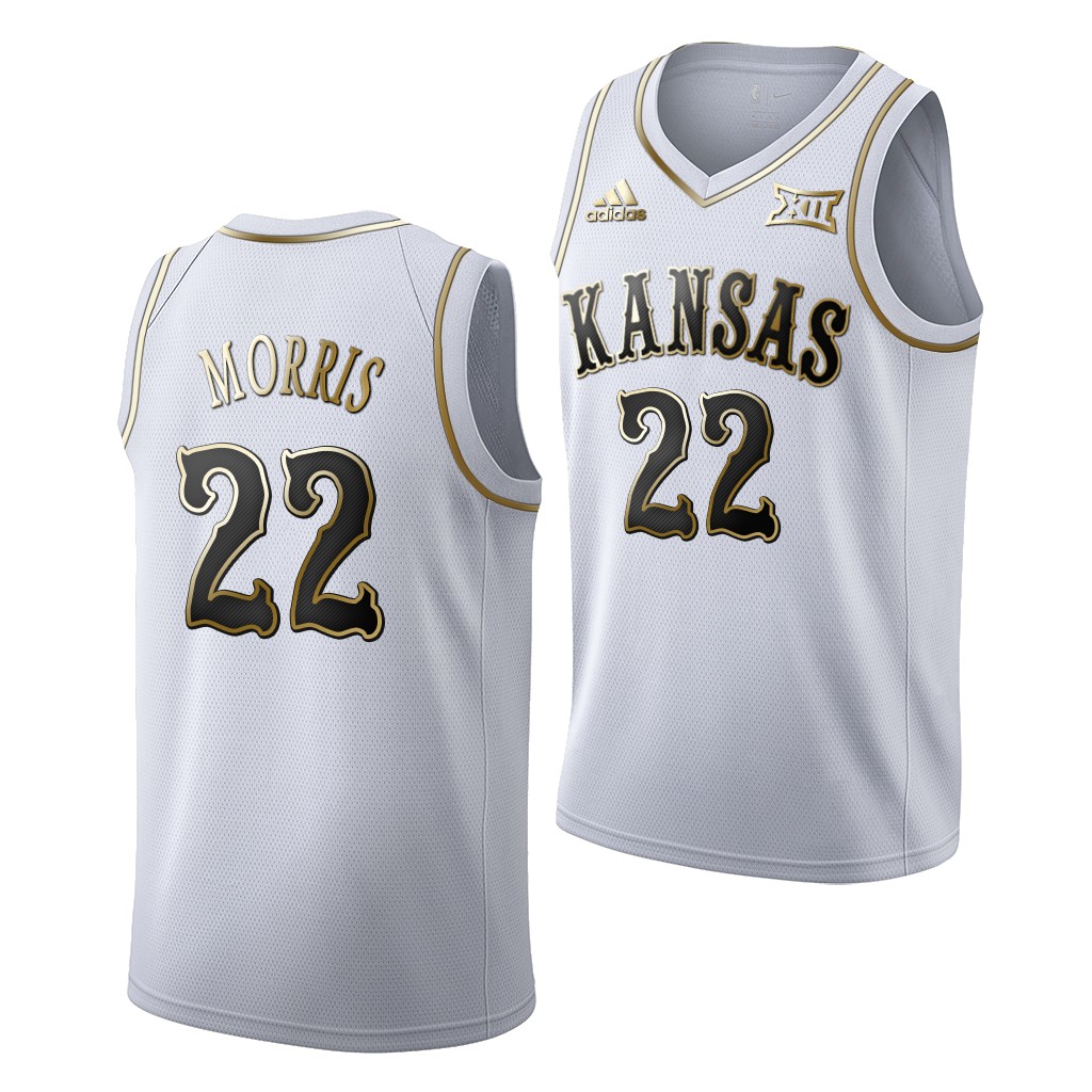 Kansas Jayhawks Marcus Morris White Golden Limited Clippers Jersey NCAA