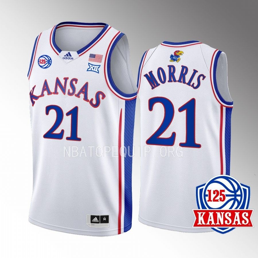 Kansas Jayhawks Markieff Morris Jersey 2022-23 125th Year White Home Uniform