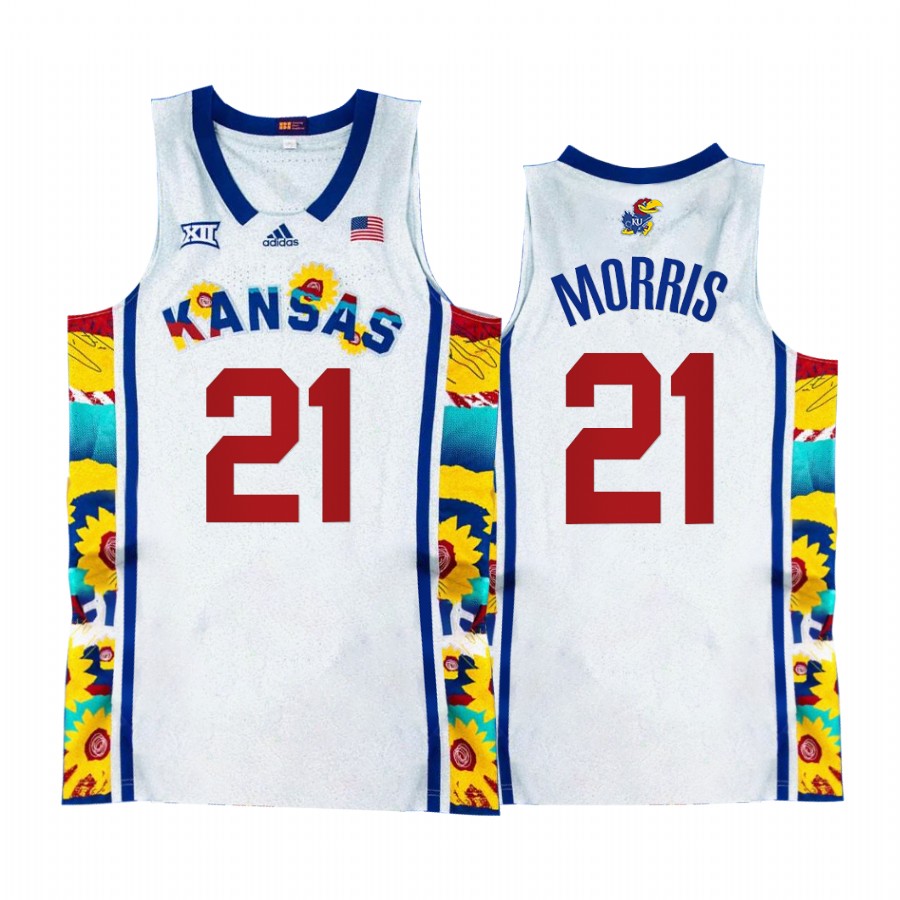 Kansas Jayhawks Markieff Morris Jersey Sunflower Showdown White Uniform