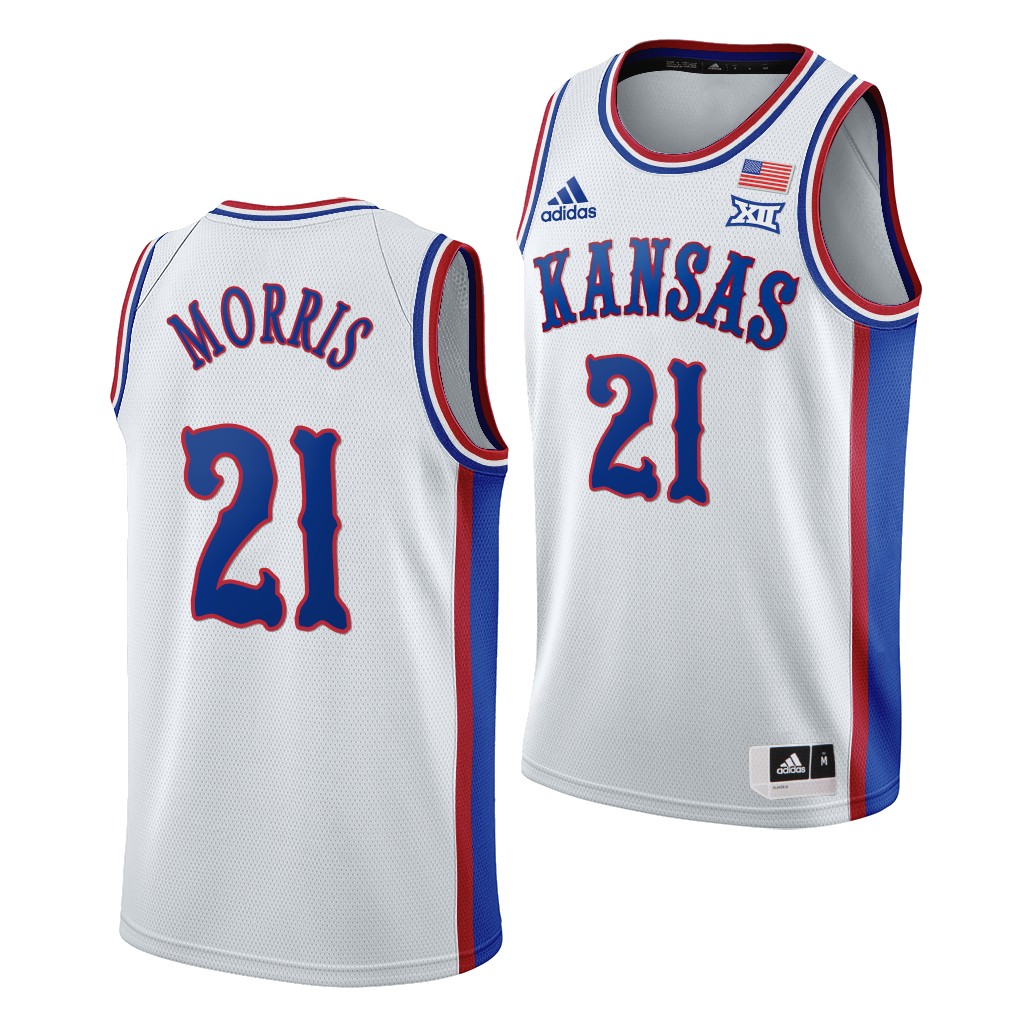 Kansas Jayhawks Markieff Morris White 1990s Throwback Men's Lakers Jersey