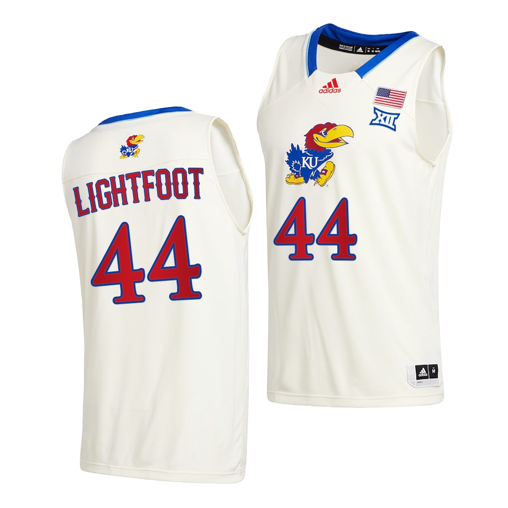 Kansas Jayhawks Mitch Lightfoot Cream 2020-21 College Men New Season Jersey