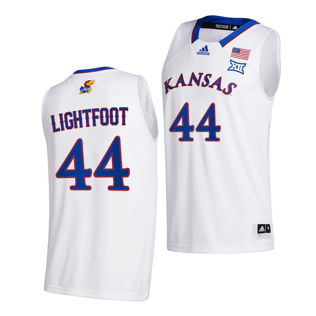 Kansas Jayhawks Mitch Lightfoot White 2020-21 Home Men New Season Jersey