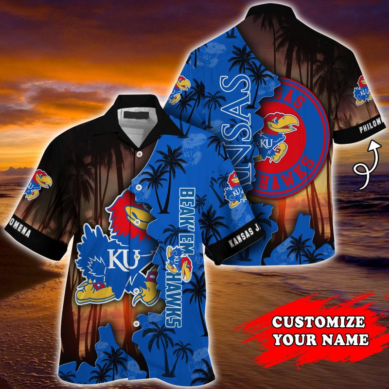 Kansas Jayhawks NCAA Customized Summer Hawaiian Shirt
