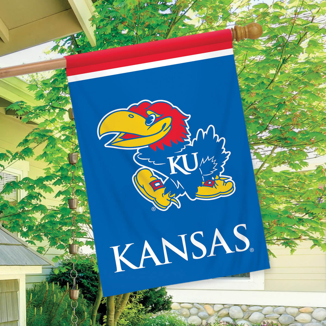 Kansas Jayhawks NCAA Garden Flag, House Flag