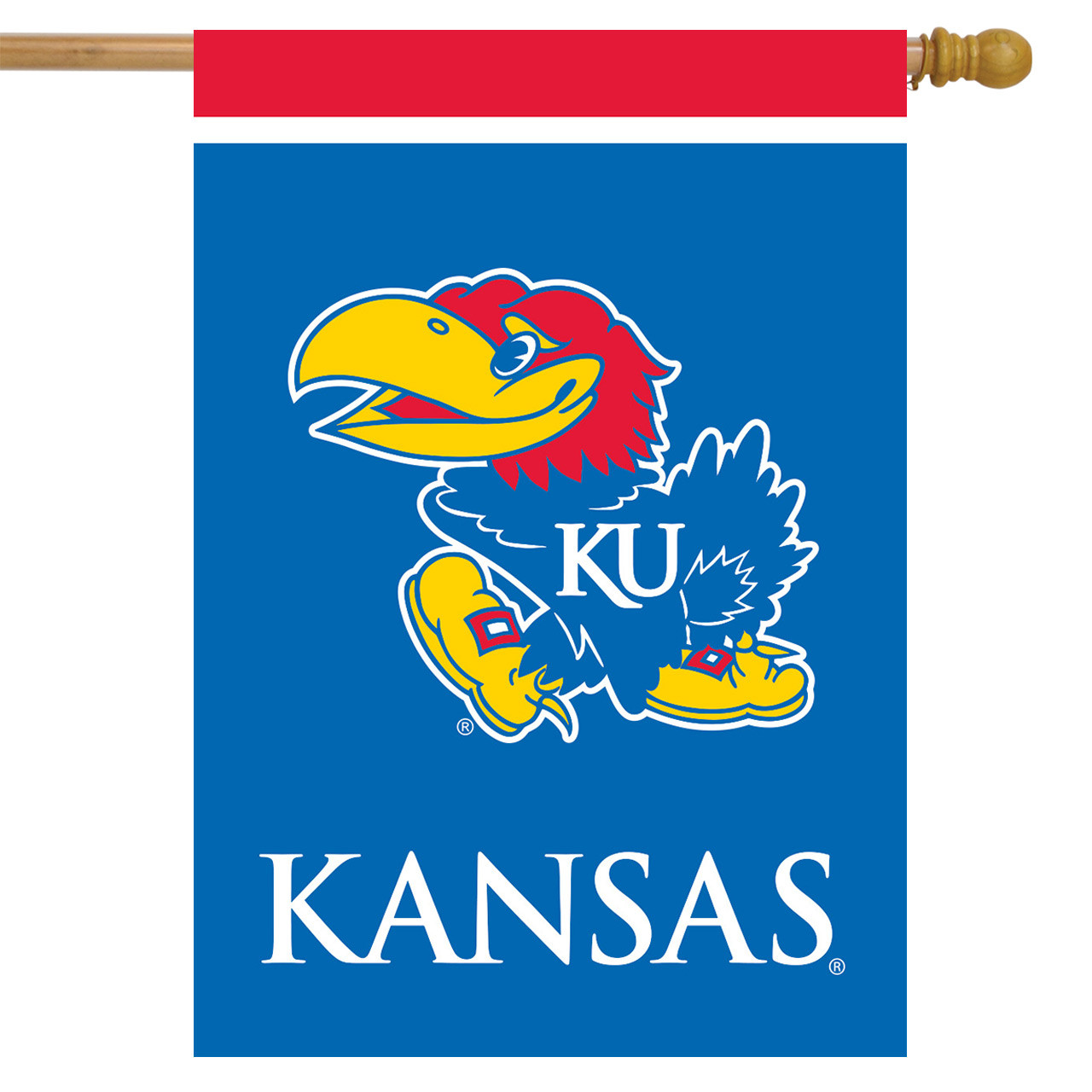 Kansas Jayhawks NCAA Garden Flag, House Flag