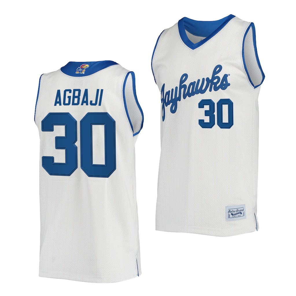 Kansas Jayhawks Ochai Agbaji Commemorative Classic Cream College Jersey