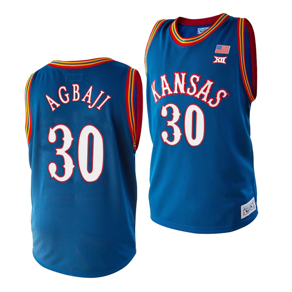 Kansas Jayhawks Ochai Agbaji Royal College Jersey NCAA