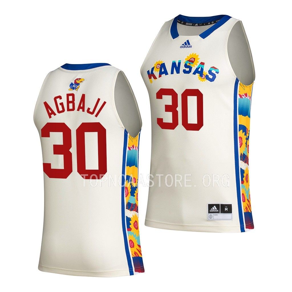Kansas Jayhawks Ochai Agbaji White #30 Jersey Honoring Black Excellence