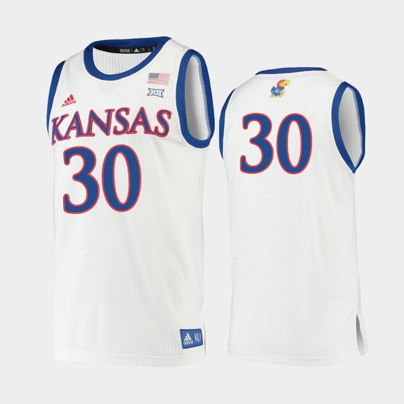 Kansas Jayhawks Ochai Agbaji White College Jersey