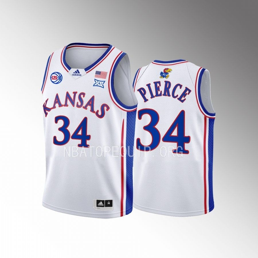 Kansas Jayhawks Paul Pierce College White Youth Jersey #34