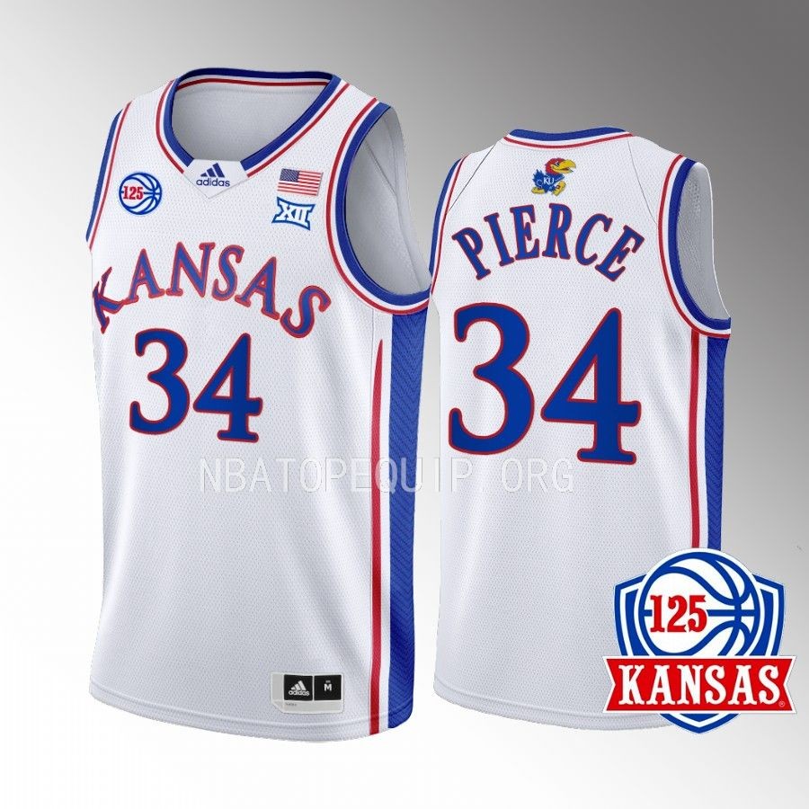 Kansas Jayhawks Paul Pierce Jersey 2022-23 125th Year White Home Uniform