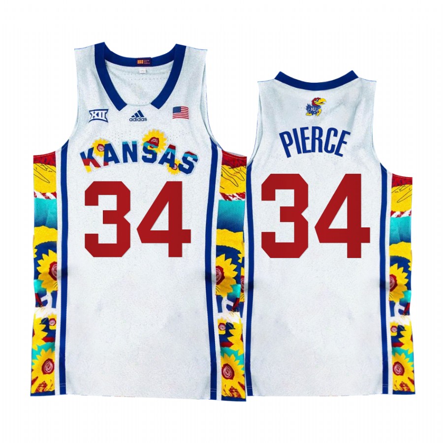 Kansas Jayhawks Paul Pierce Jersey Sunflower Showdown White Uniform