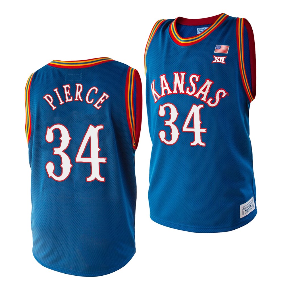 Kansas Jayhawks Paul Pierce Royal College Retired Player Jersey NCAA