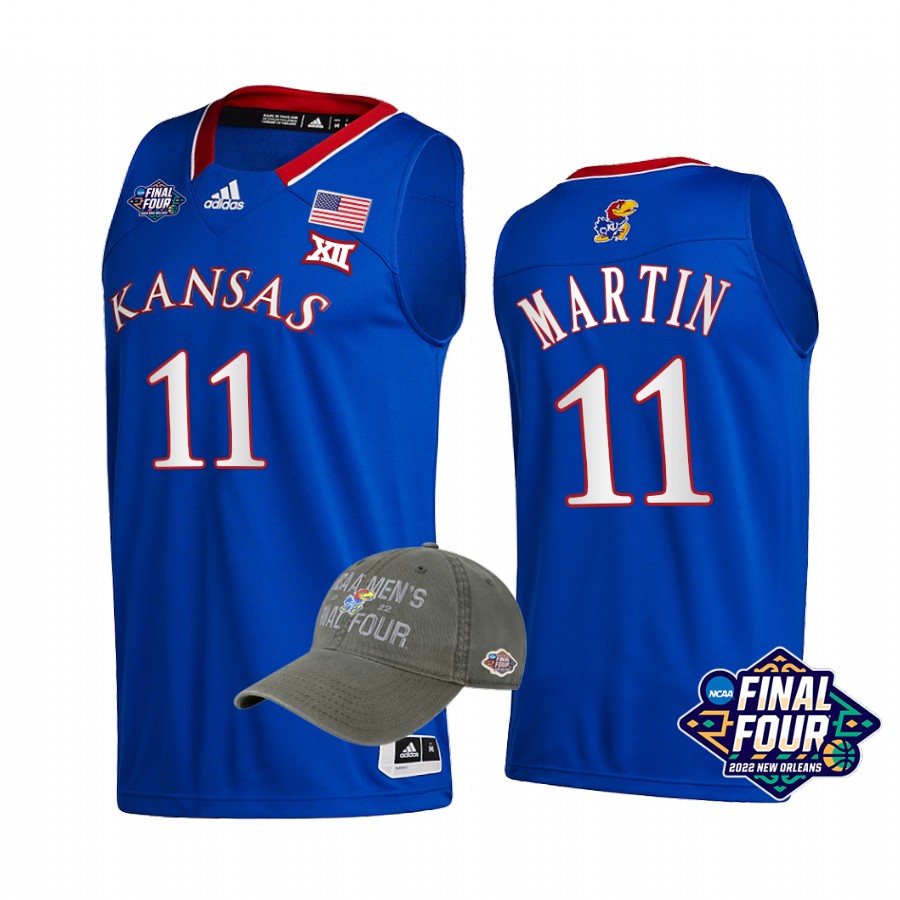 Kansas Jayhawks Remy Martin 2022 March Madness Final Four #11 Jersey Royal Free Hat