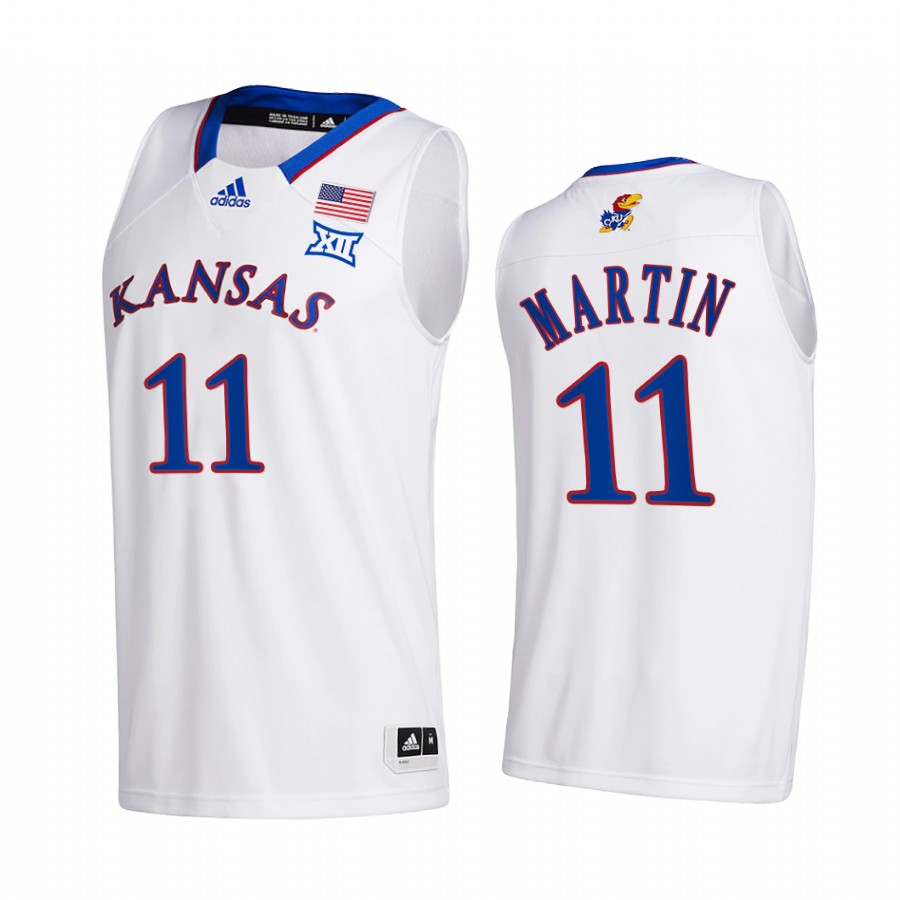 Kansas Jayhawks Remy Martin Jersey 2021-22 College White Home Uniform