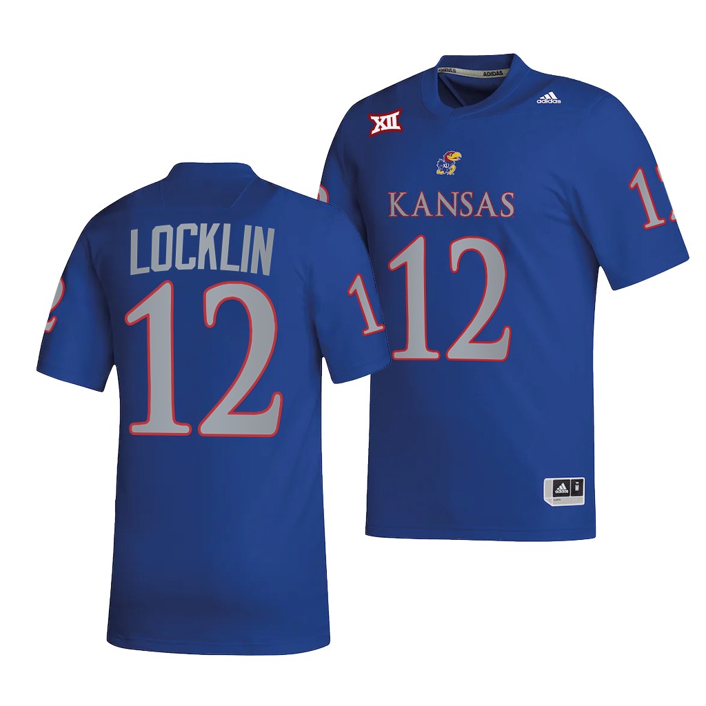 Kansas Jayhawks Torry Locklin Jersey 2022 College Royal #12 NIL Men's Shirt