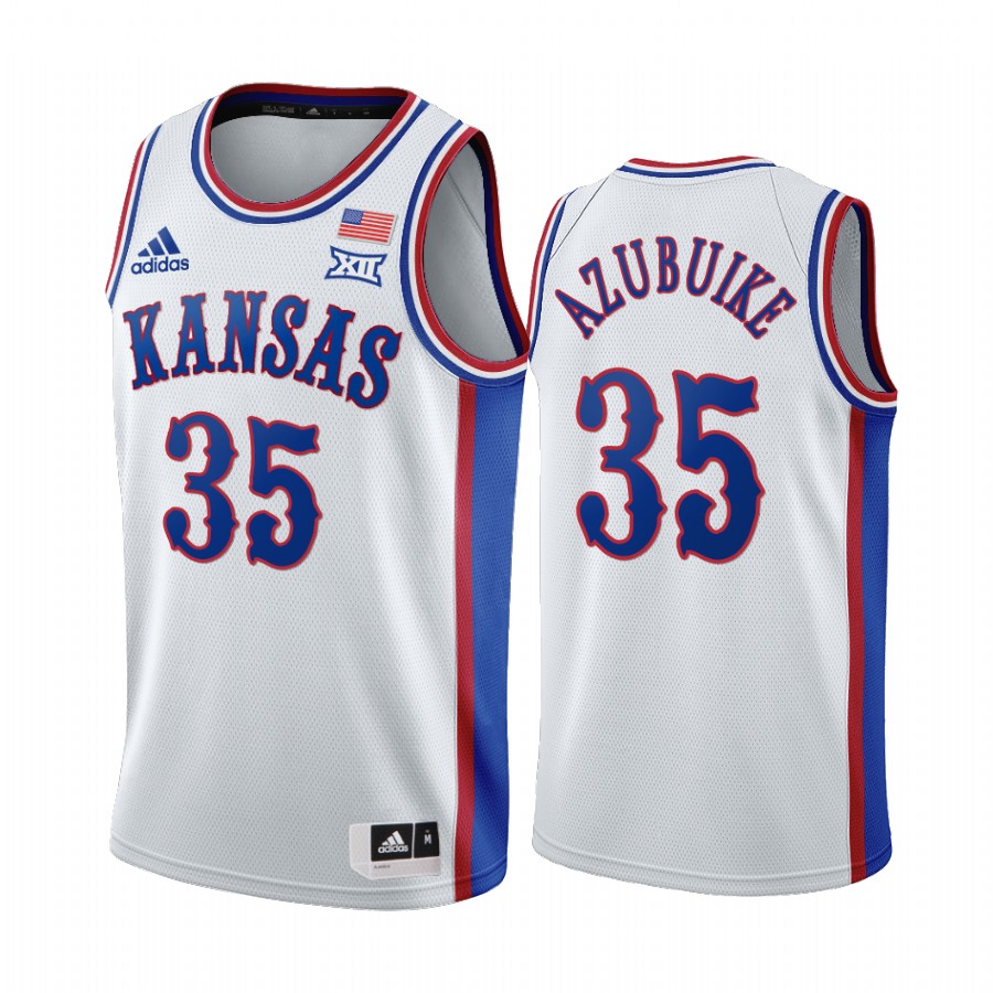 Kansas Jayhawks Udoka Azubuike White 1990s Throwback Jersey College