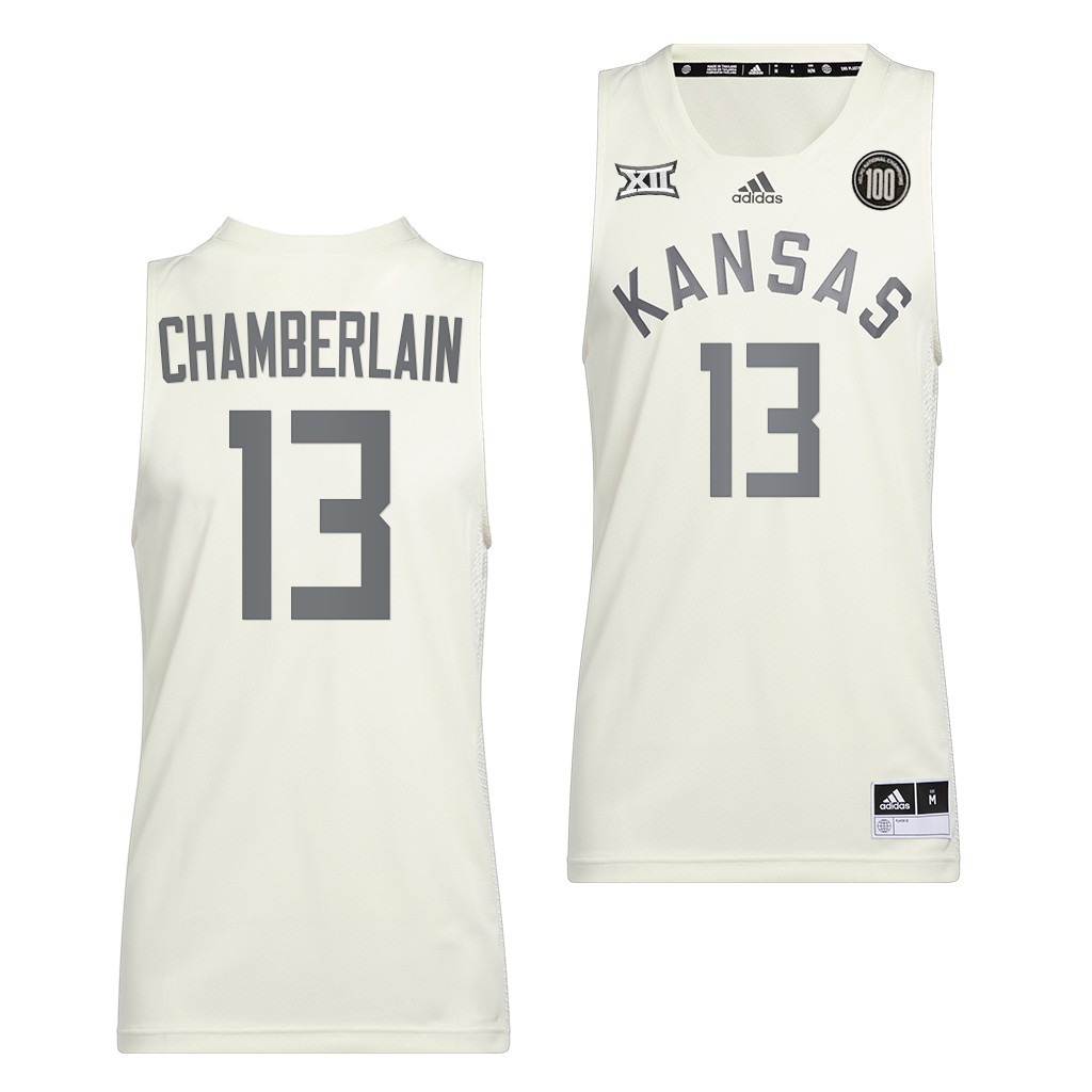 Kansas Jayhawks Wilt Chamberlain #13 White Reverse Retro uniform Alumni Jersey