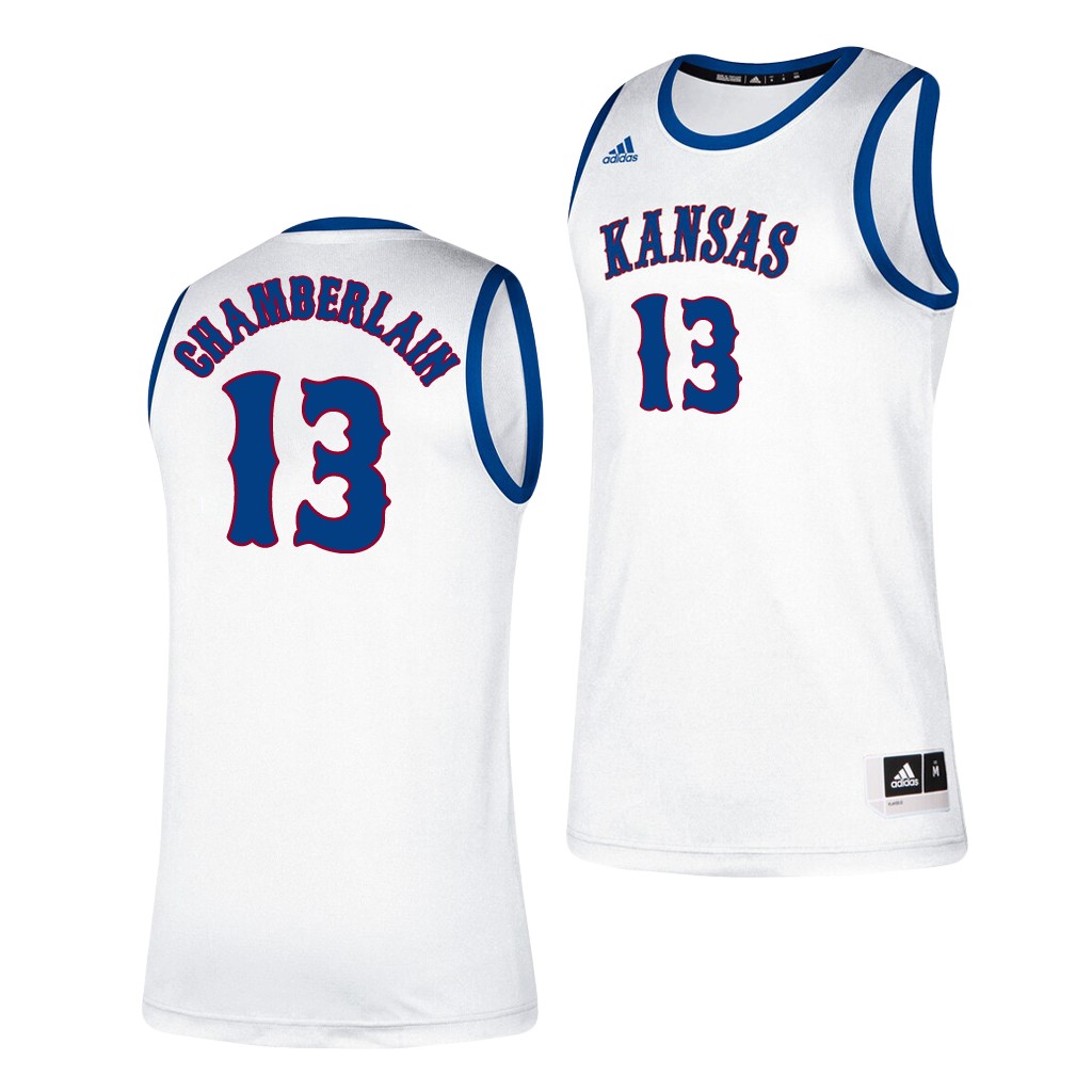 Kansas Jayhawks Wilt Chamberlain White Classic Men's College Jersey