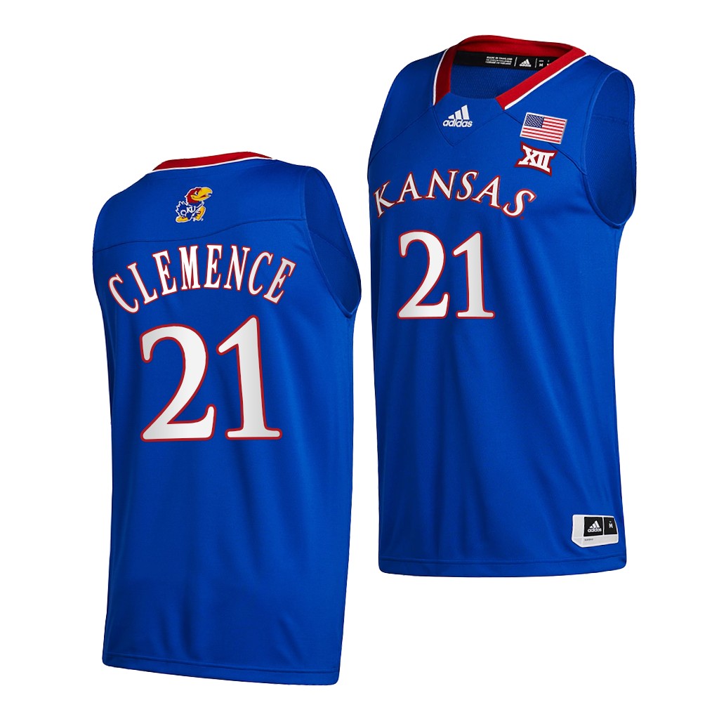 Kansas Jayhawks Zach Clemence Blue 2021-22 College Away Jersey