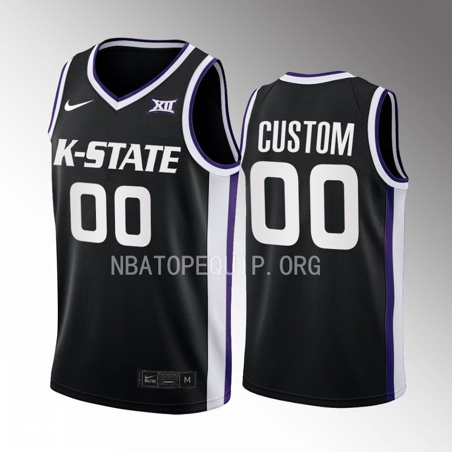 Kansas State Wildcats Custom Jersey 2022-23 Alternate Black Uniform