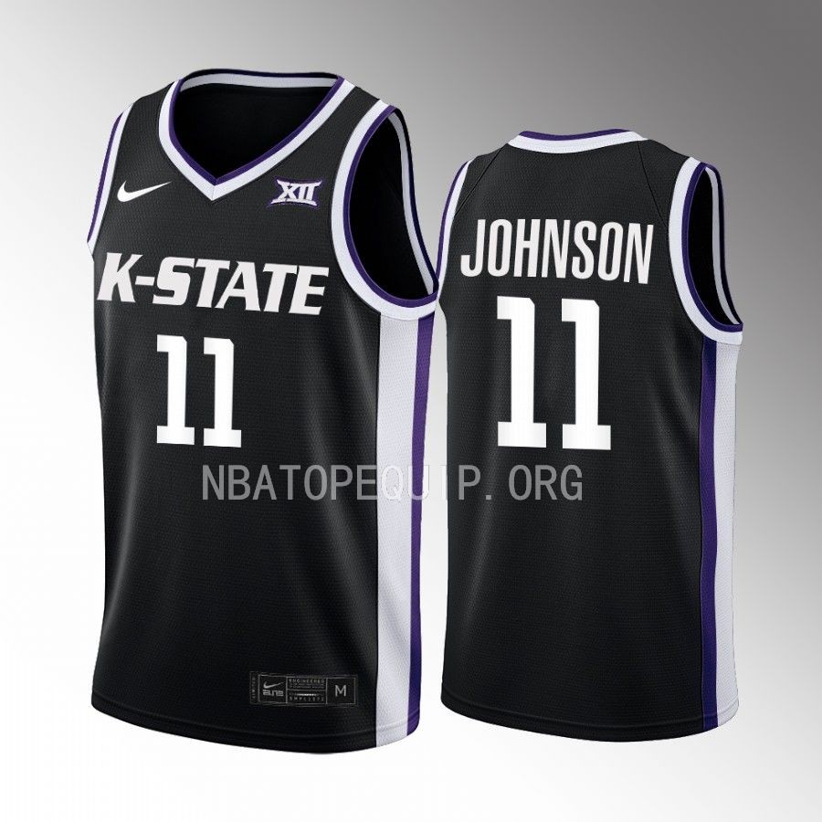 Kansas State Wildcats Keyontae Johnson Jersey 2022-23 Alternate Black Uniform
