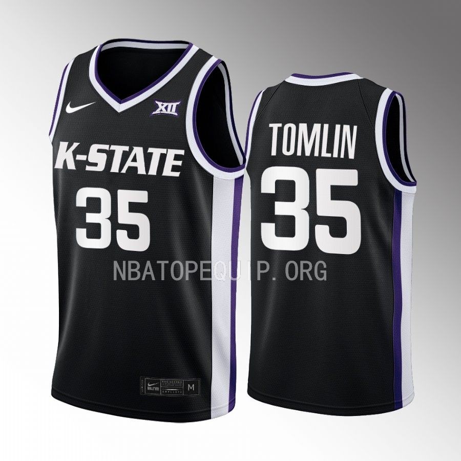 Kansas State Wildcats Nae'Qwan Tomlin Jersey 2022-23 Alternate Black Uniform