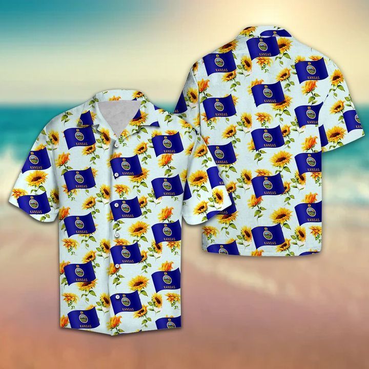 Kansas Sunflower 3D Hawaiian Shirt For Men With Vibrant Colors And Textures