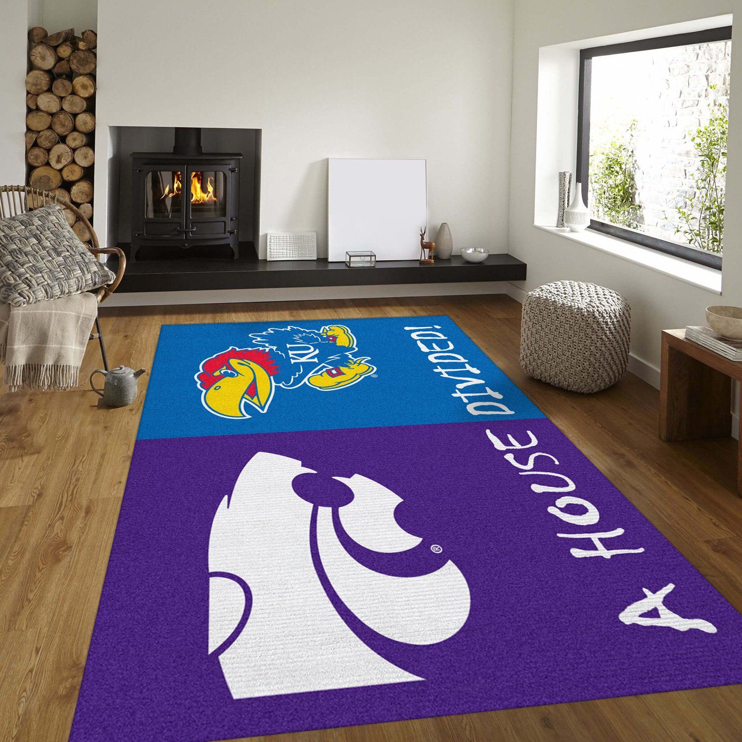 Kansas Vs Kansas State Ncaa Rectangle Rug – Custom Size And Printing