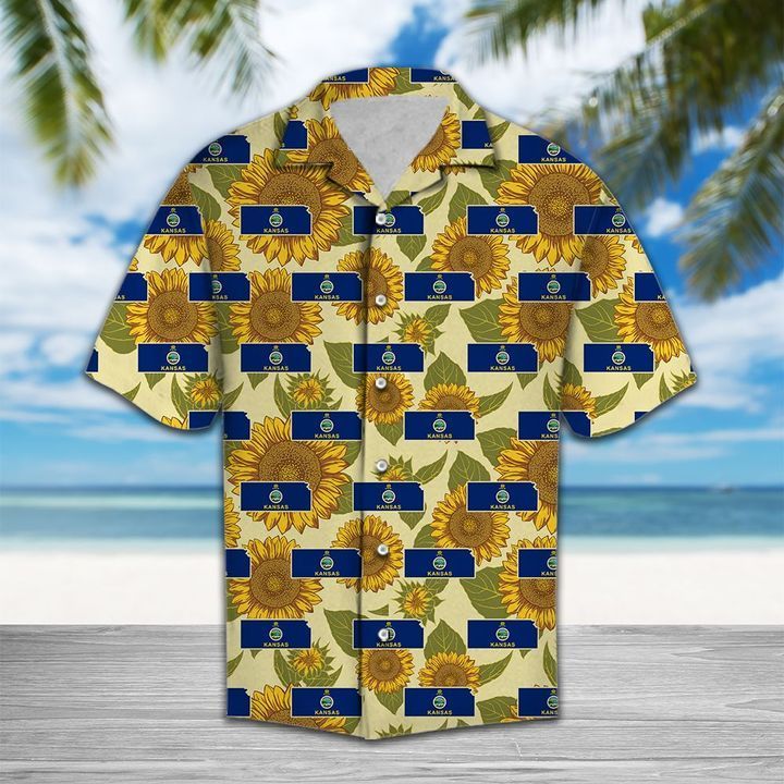 Kansas Wild Sunflower 3D Hawaiian Shirt For Men With Vibrant Colors And Textures