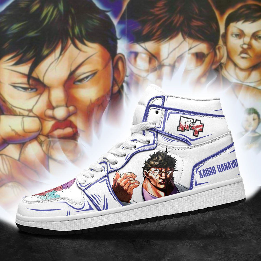 Kaoru Hanayama Baki Anime 1 High Top Air Jordan Sneaker, Air Jordan Hightop