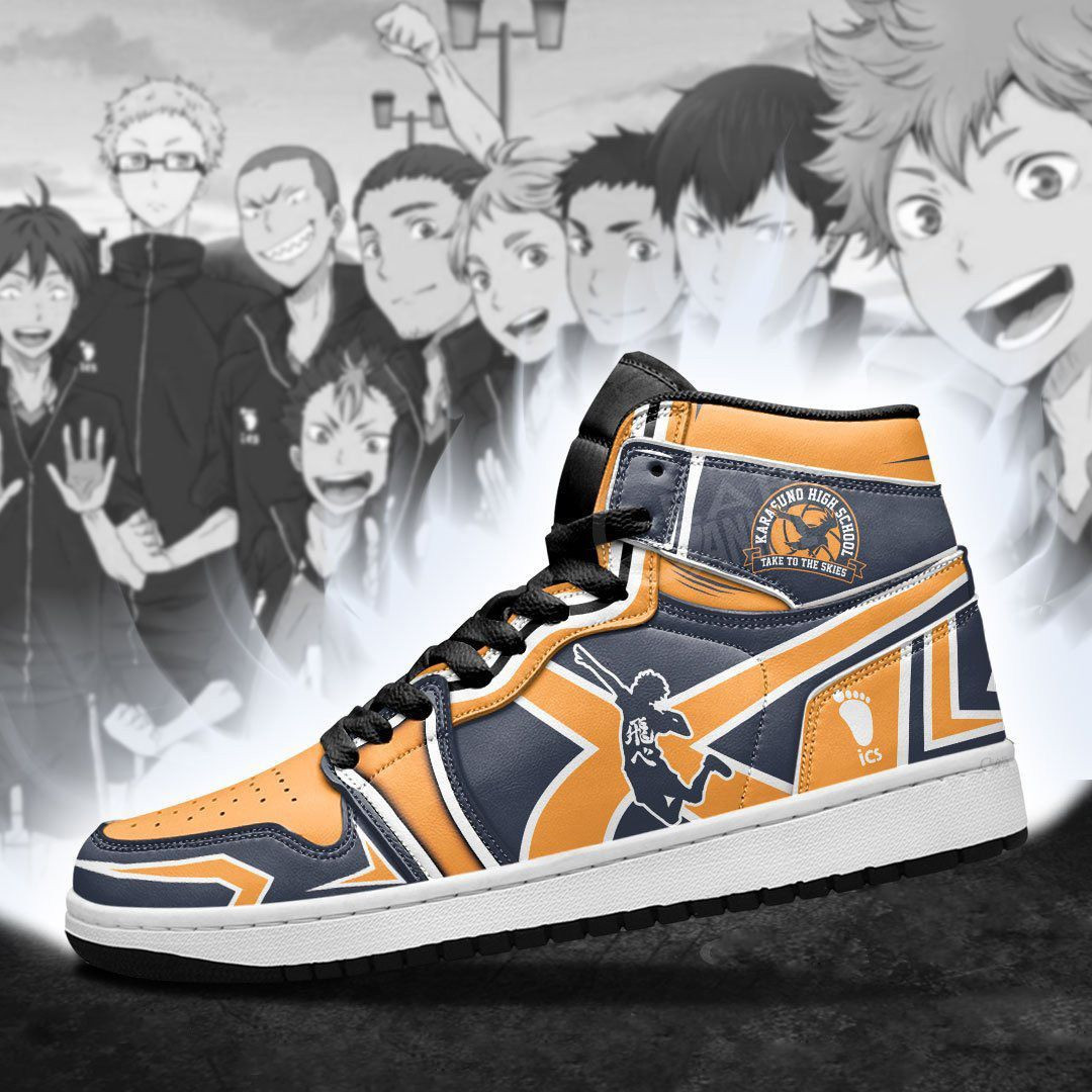 Karasuno High Haikyuu Anime High Top Air Jordan Sneaker, Air Jordan Hightop