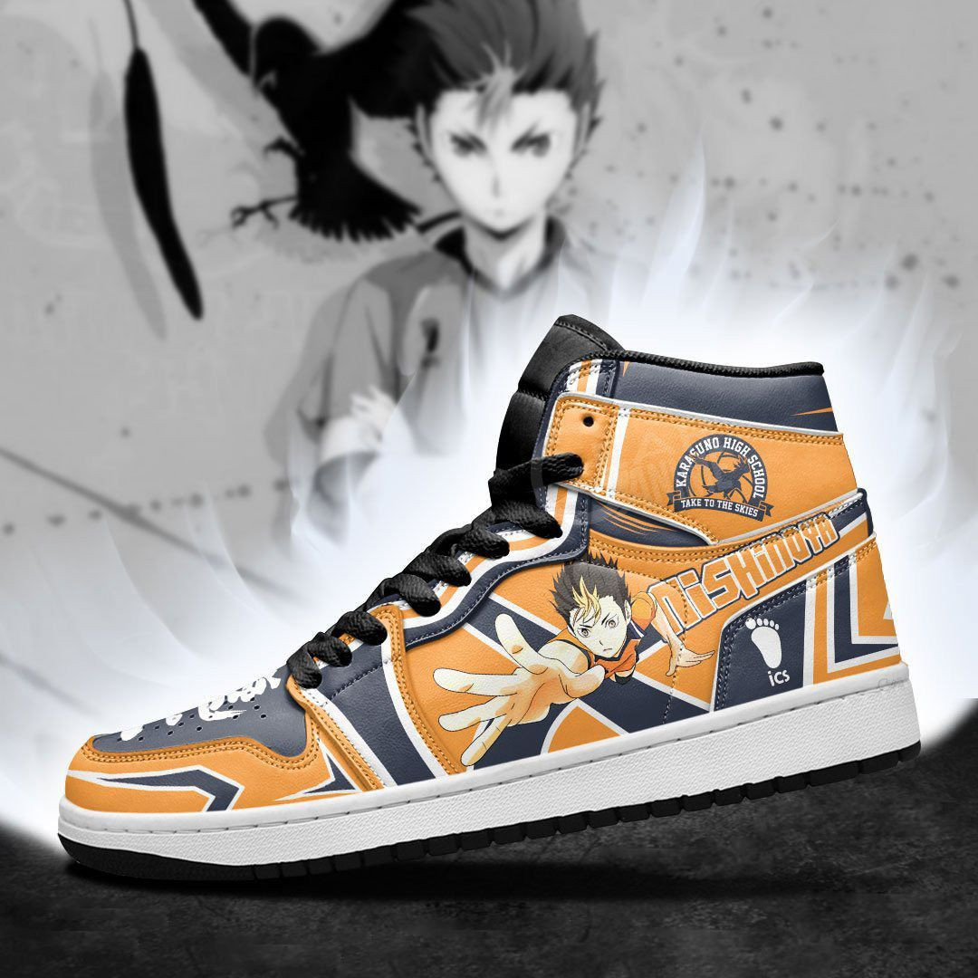 Karasuno Nishinoya Yuu Haikyuu Anime 1 High Top Air Jordan Sneaker, Air Jordan Hightop