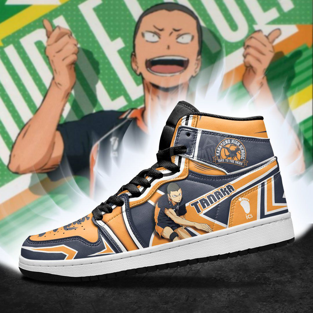 Karasuno Ryunosuke Tanaka Haikyuu Anime 1 High Top Air Jordan Sneaker, Air Jordan Hightop