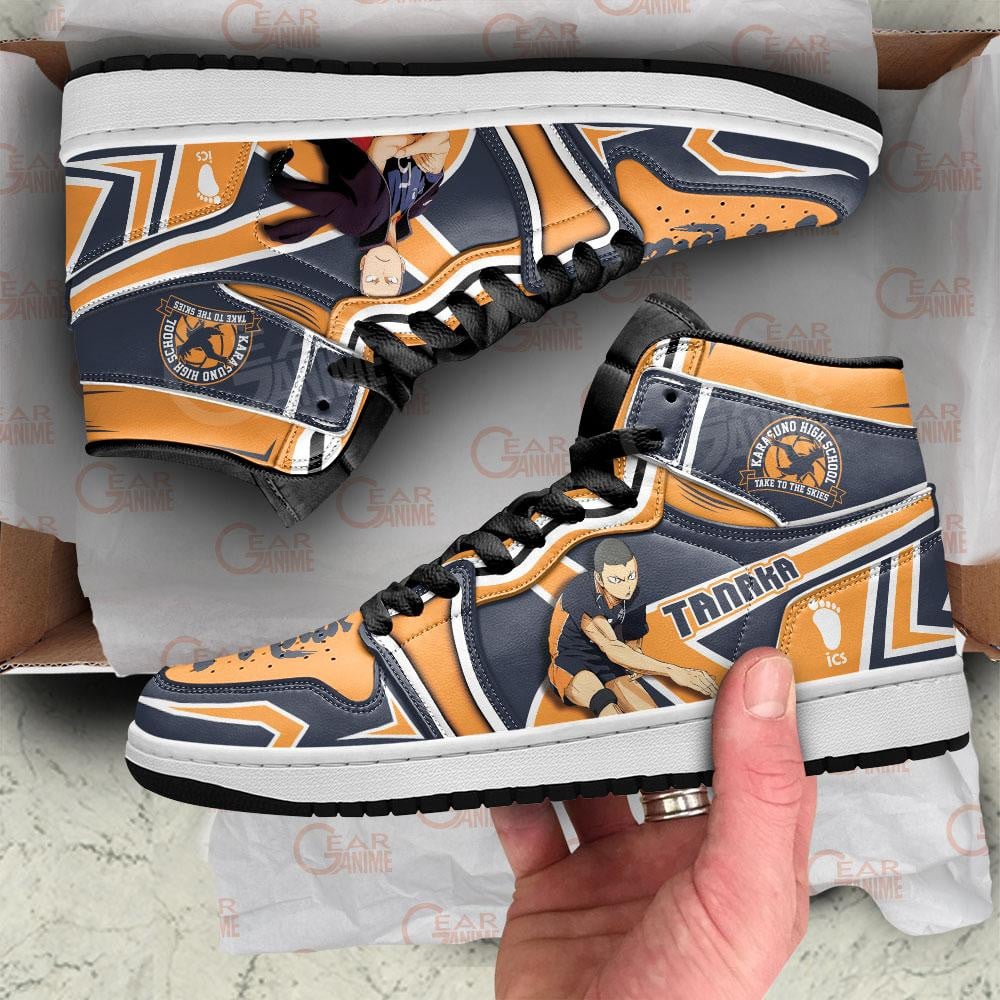 Karasuno Ryunosuke Tanaka JD1s Sneakers Haikyuu Anime Shoes, Air Jordan Hightop