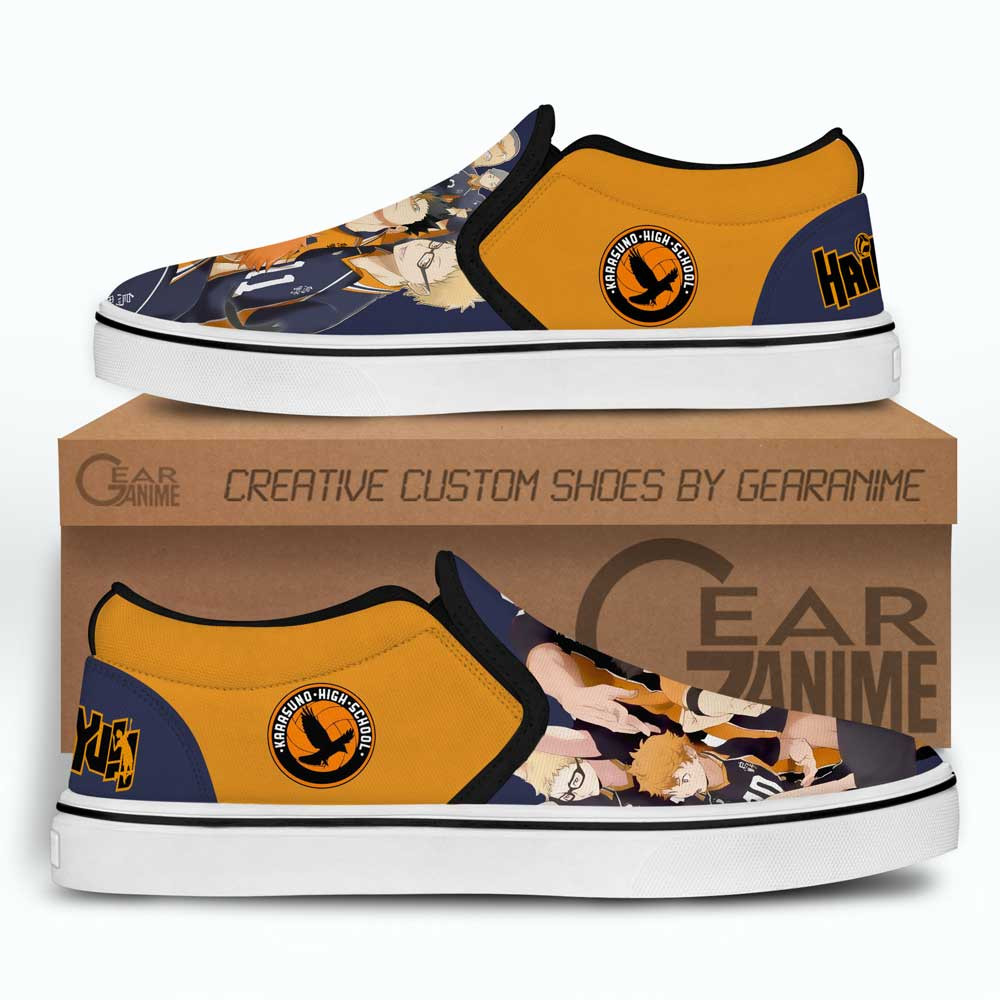 Karasuno Slip-On Shoes Canvas Custom Anime Haikyuu Shoes