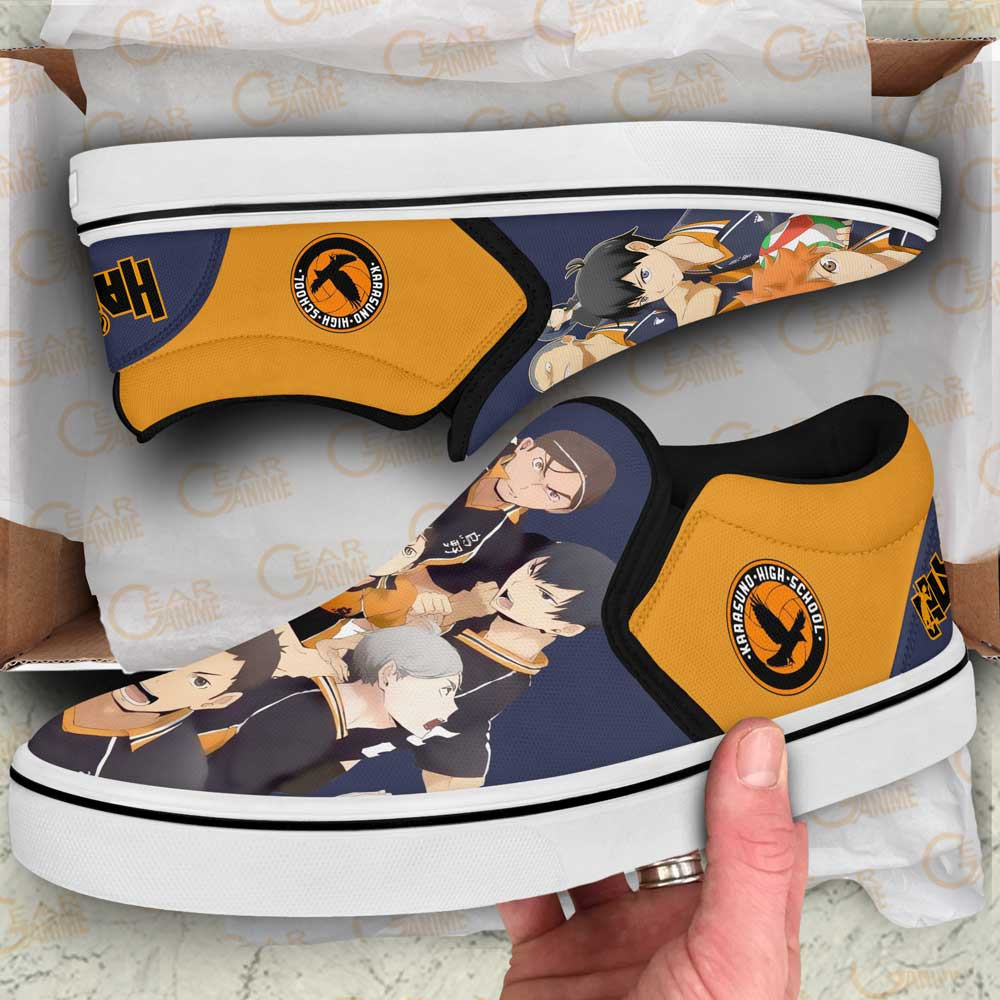 Karasuno Slip-On Shoes Canvas Custom Anime Haikyuu Shoes
