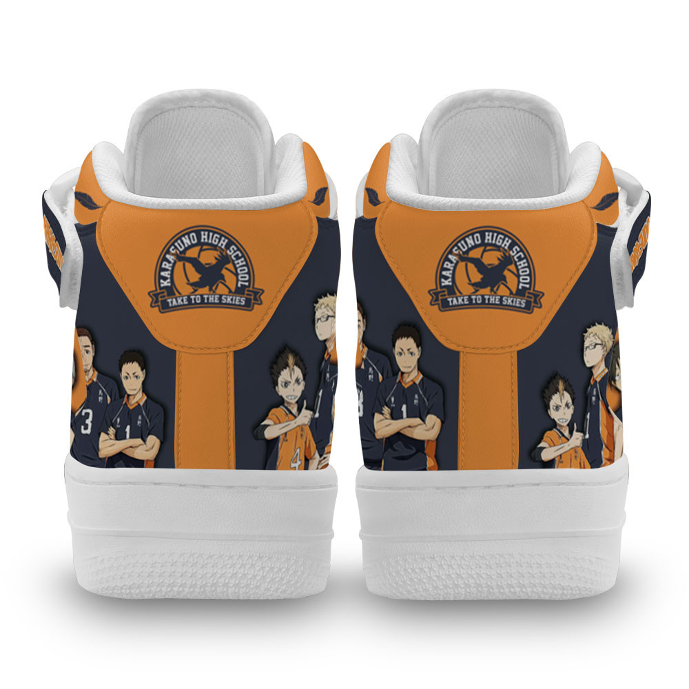 Karasuno Sneakers Air Mid Custom Haikyuu Anime Shoes Perfect Gift Idea