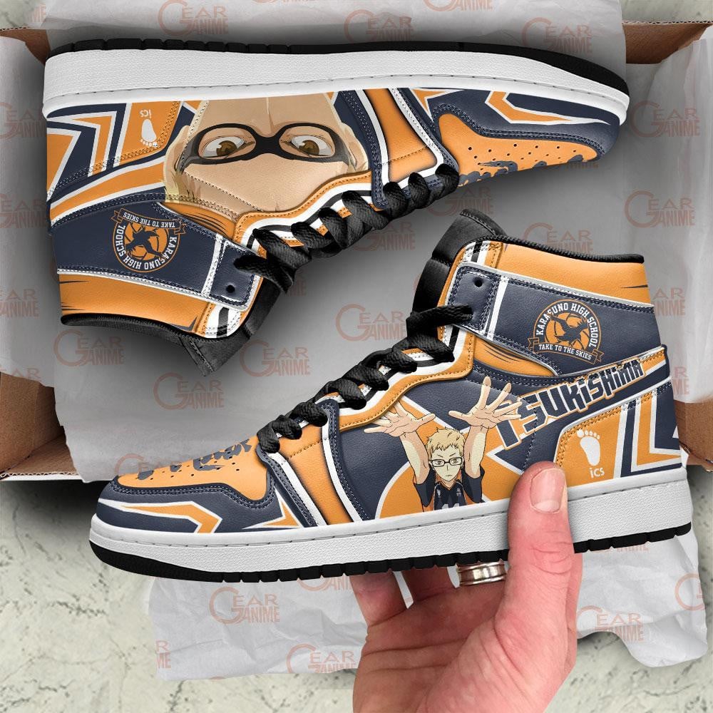 Karasuno Tsukishima Kei JD1s Sneakers Haikyuu Anime Shoes, Air Jordan Hightop