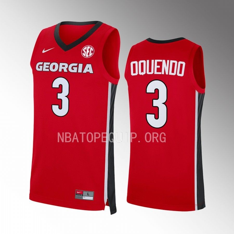 Kario Oquendo Georgia Bulldogs Red Jersey 2022-23 Away