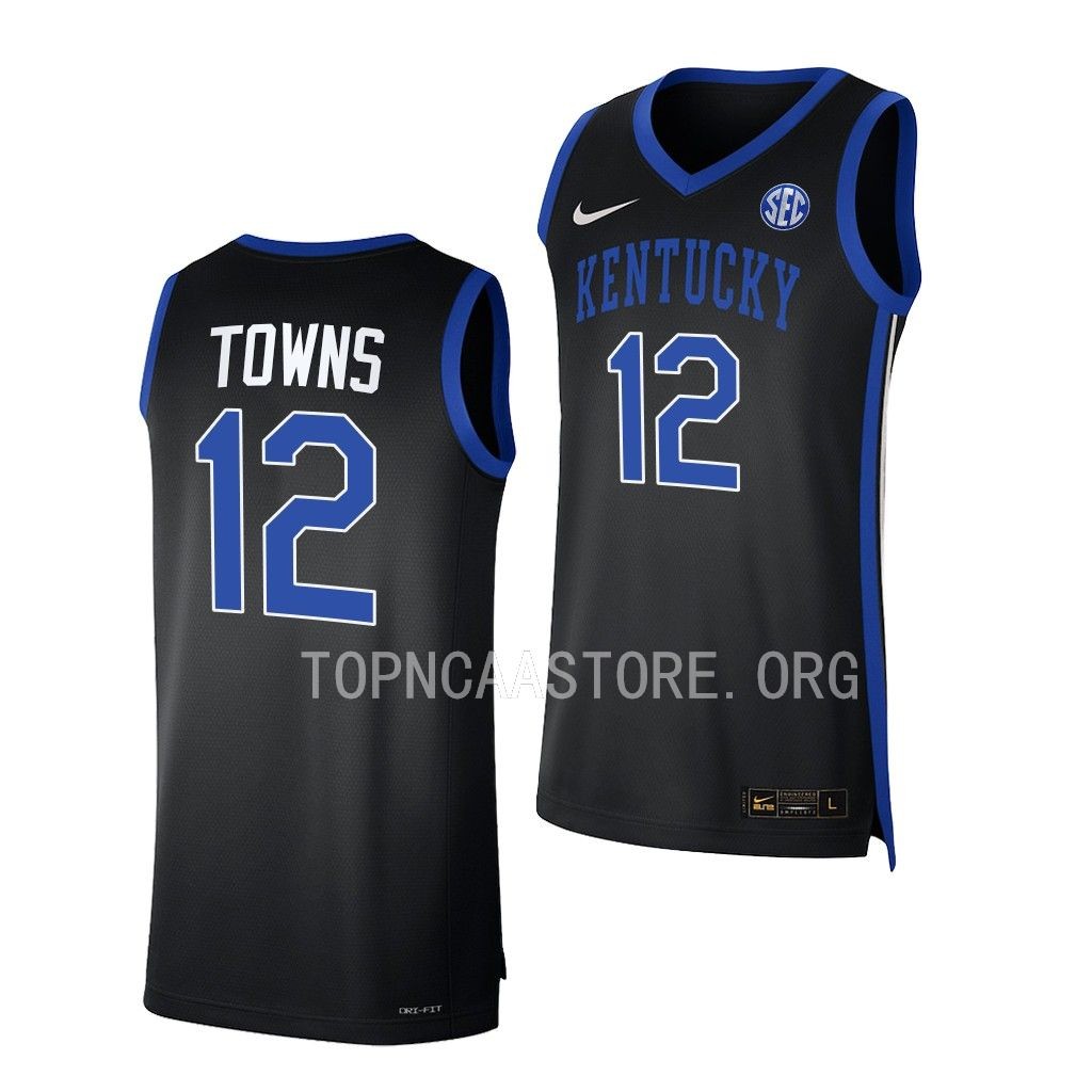 Karl-Anthony Towns Kentucky Wildcats #12 Black College Jersey