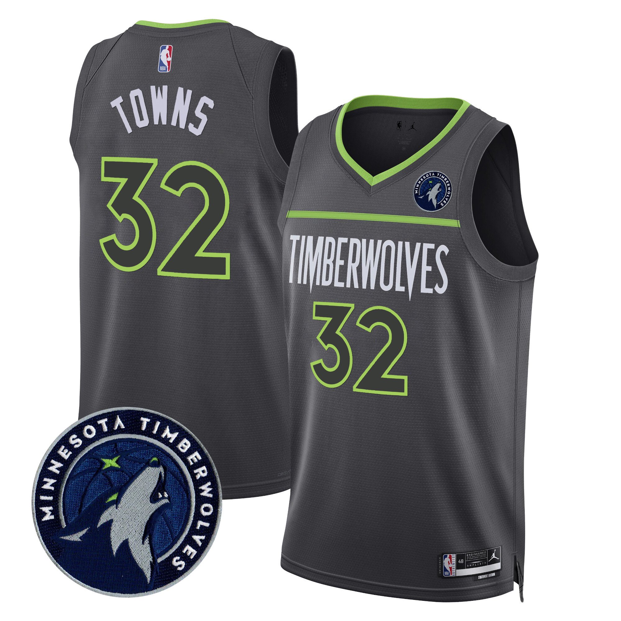 Karl-Anthony Towns Men's Minnesota Timberwolves Swingman V2 Statement Jersey - All Stitched