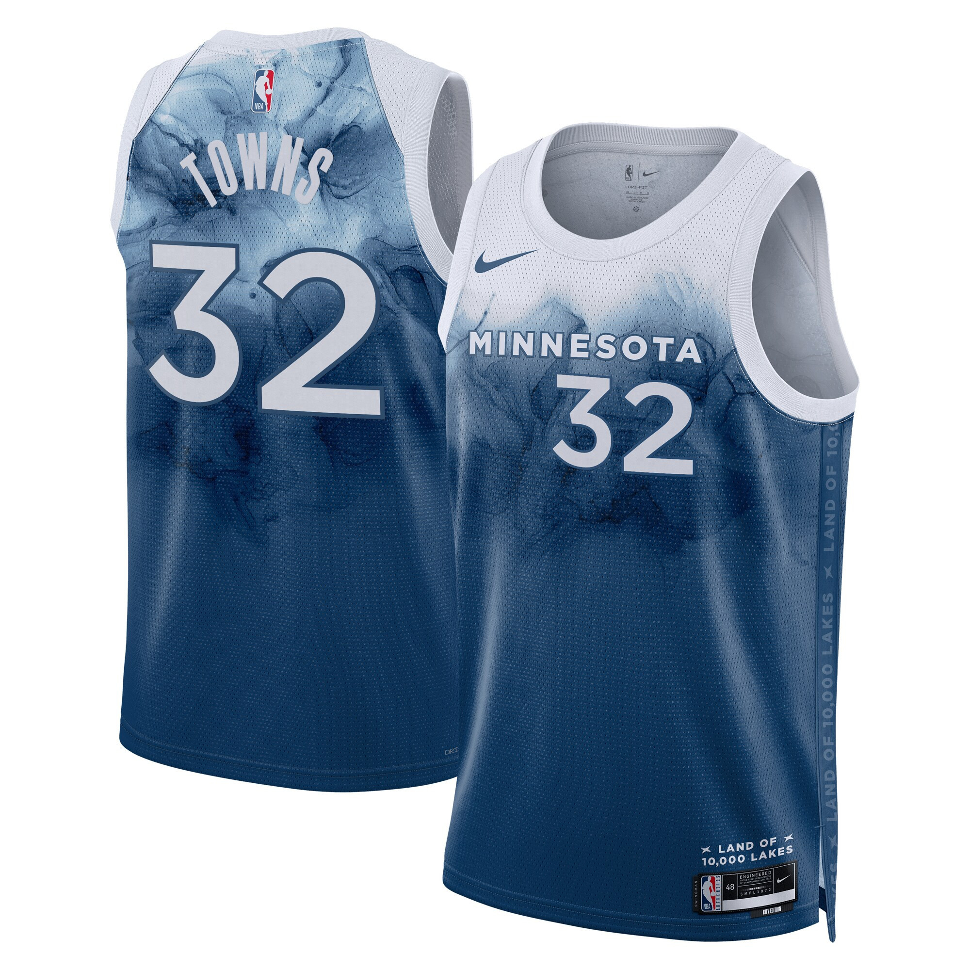 Karl-Anthony Towns Minnesota Timberwolves 2024 City Edition Blue Jersey - All Stitched