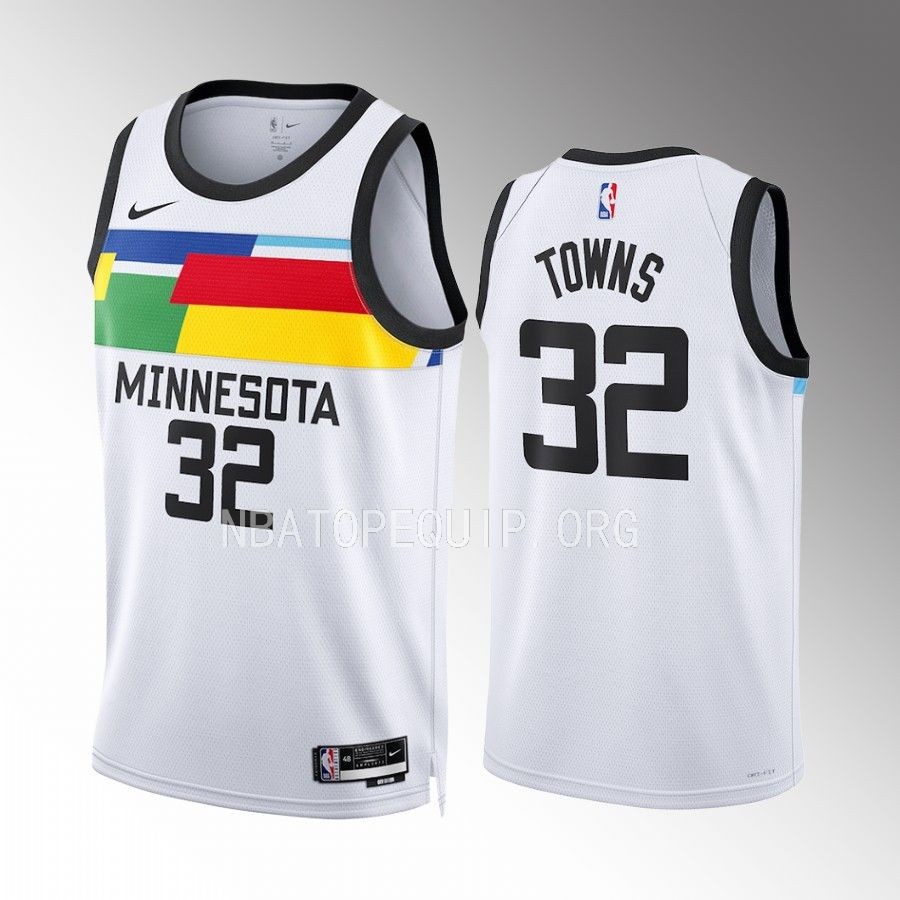 Karl-Anthony Towns Minnesota Timberwolves City Edition White #32 Jersey 2022-23 Swingman