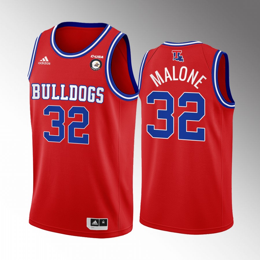 Karl Malone Louisiana Tech Bulldogs Red Jersey College Retired Number