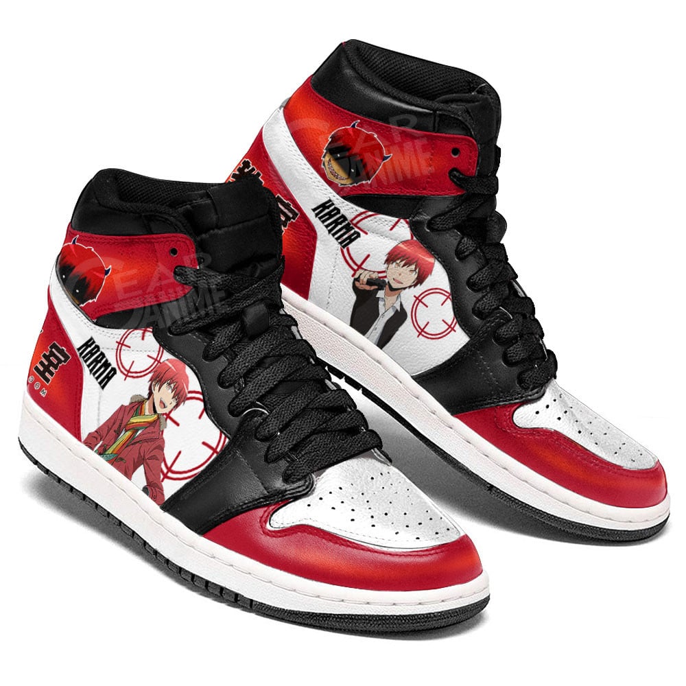 Karma Akabane JD1s Sneakers Assassination Classroom Anime Shoes, Air Jordan Hightop