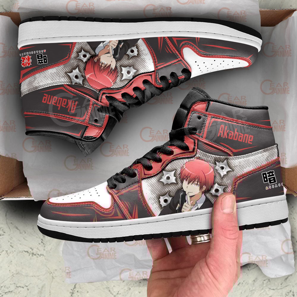 Karma Akabane JD1s Sneakers Assassination Classroom Anime Shoes, Air Jordan Hightop