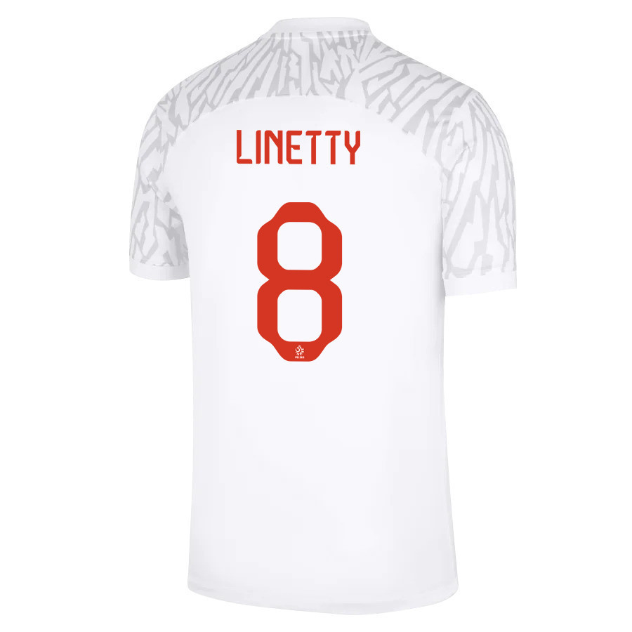 Karol Linetty 8 – Poland National Team FIFA World Cup Qatar 2022 Patch Home Soccer Jersey, Men